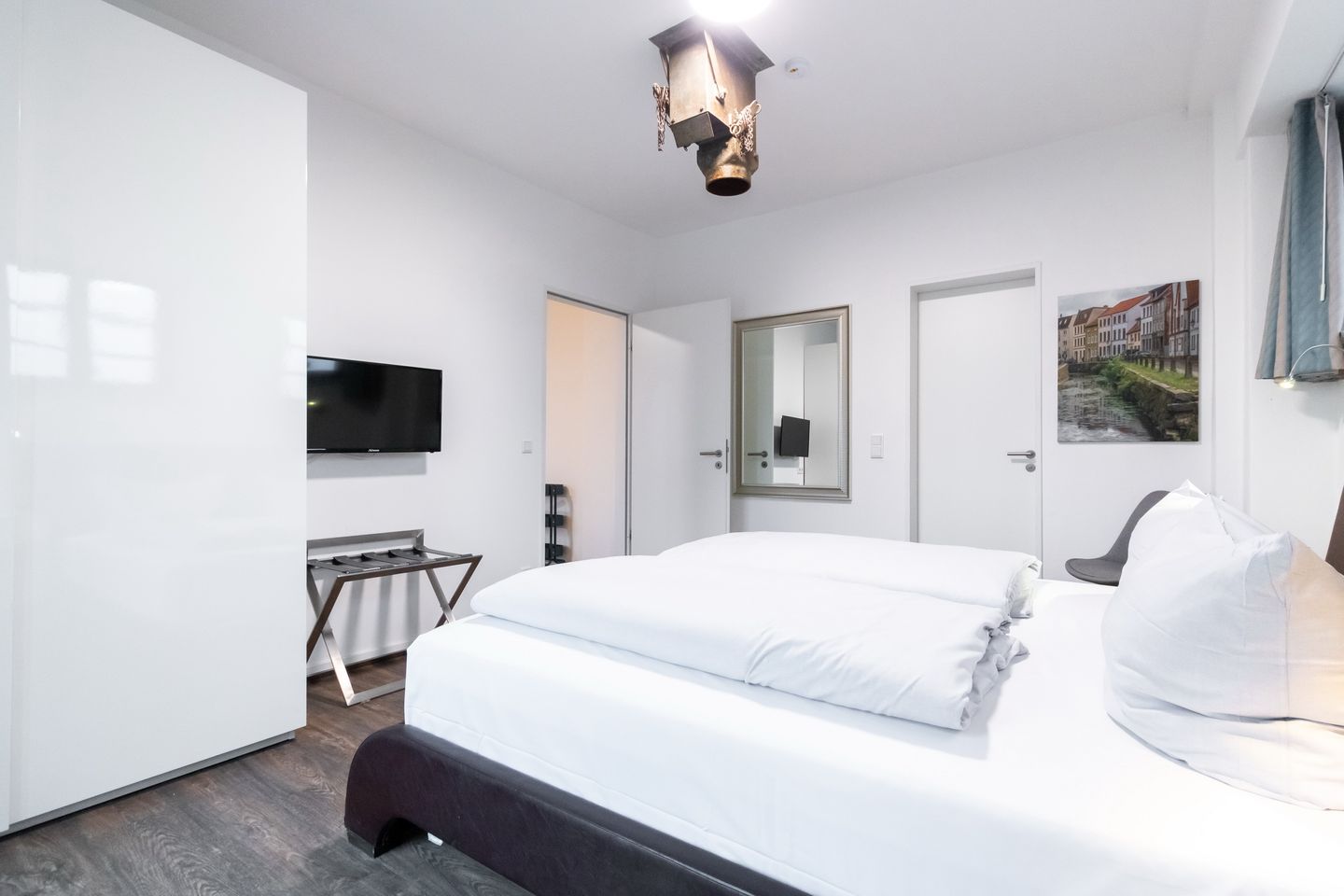 Ohlerich Speicher Ohlerich Speicher 1-01 Wismar - Schlafzimmer mit Doppelbett