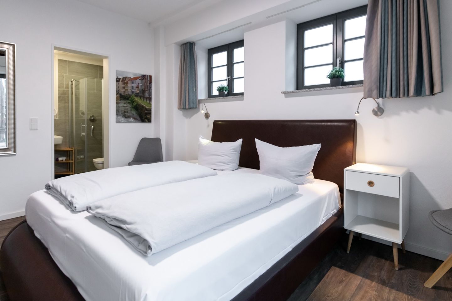 Ohlerich Speicher Ohlerich Speicher 1-01 Wismar - Schlafzimmer mit Doppelbett