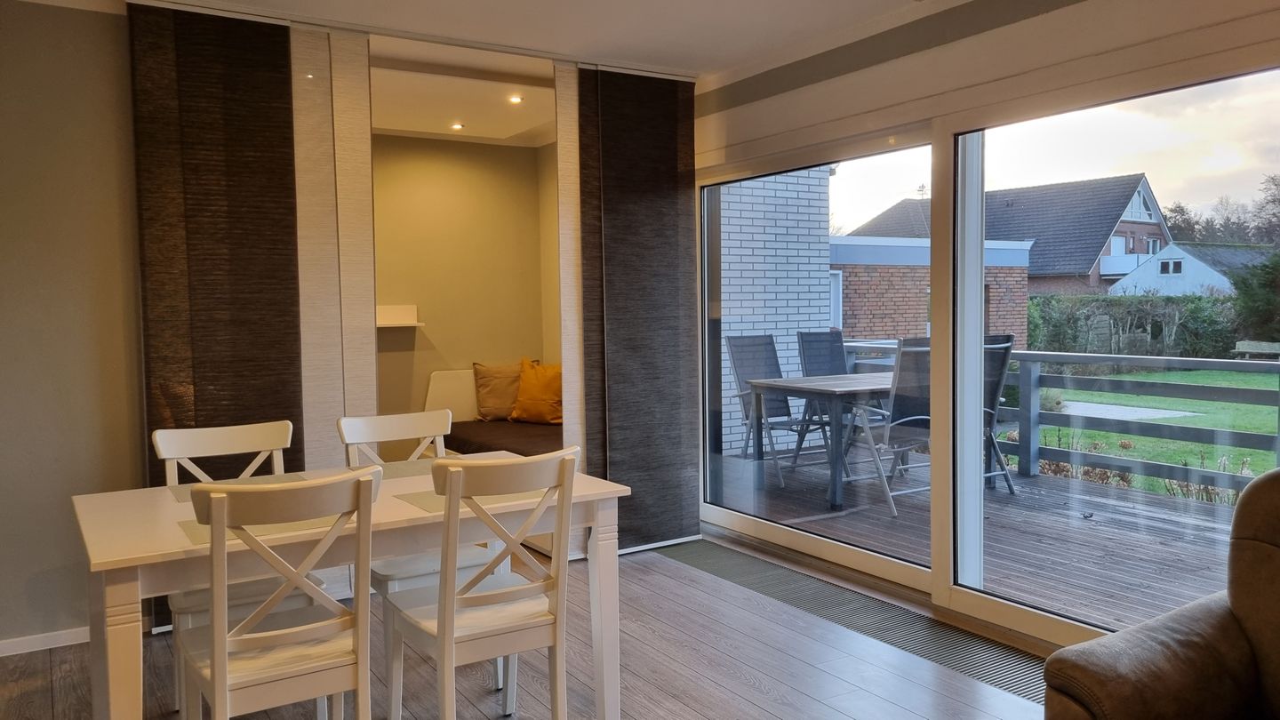 Haus Spökenkieker Loppersum Kiebitzdelle Dünen - Wohnzimmer im Überblick