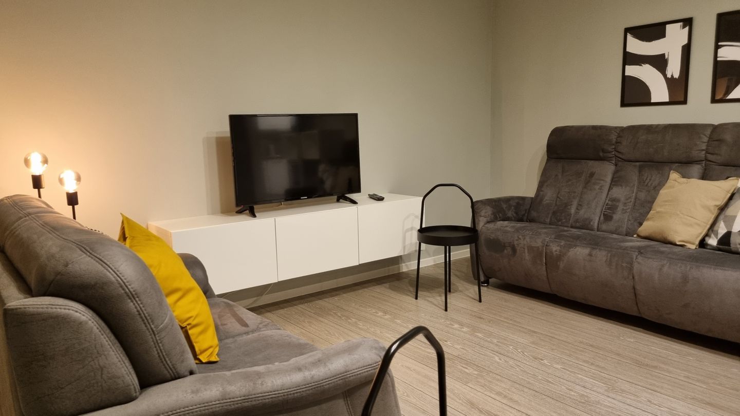 Haus Spökenkieker Loppersum Kiebitzdelle Dünen - Wohnzimmer im Überblick