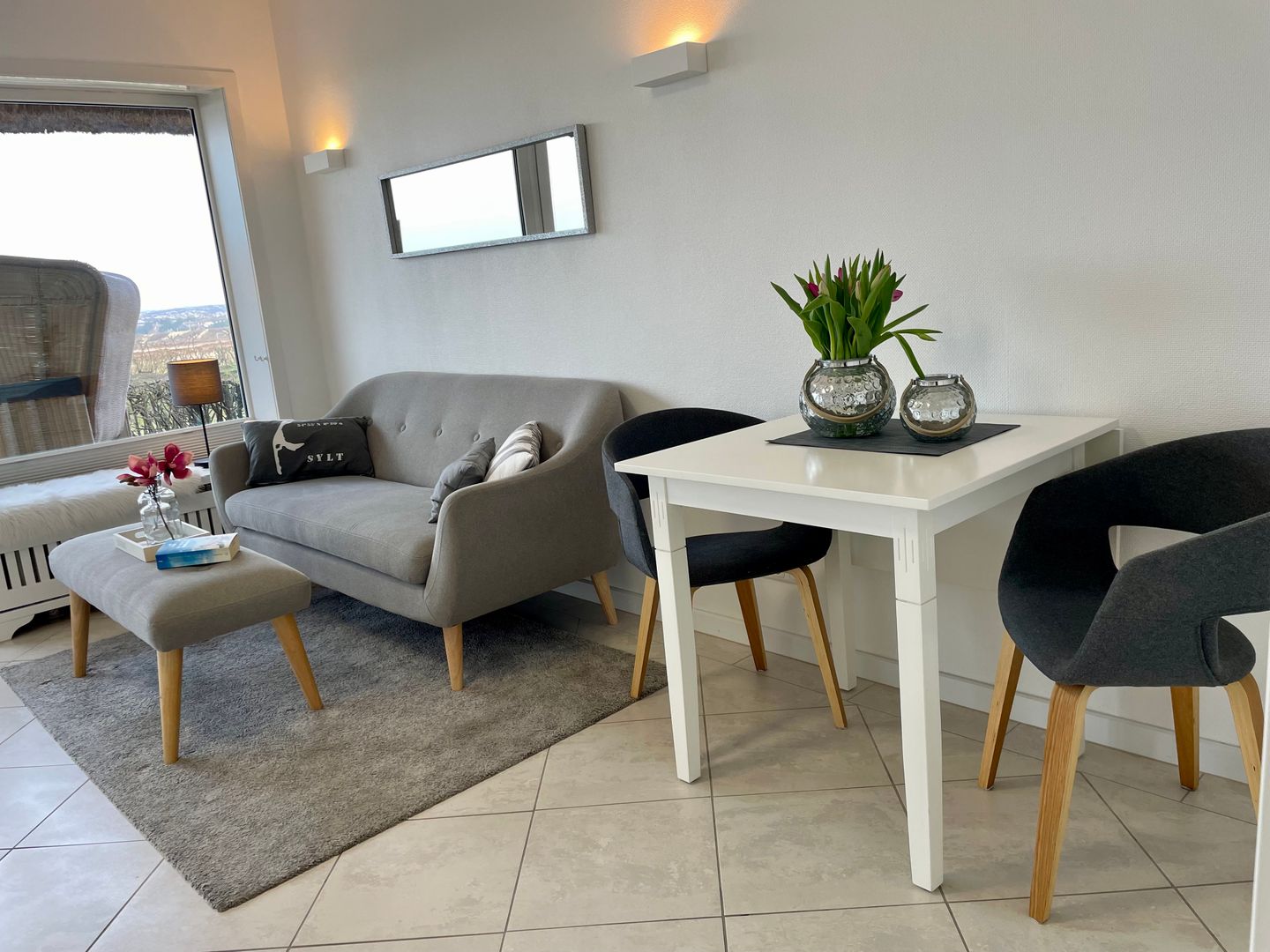 Haus Kampbarg Suite 2-Meer-Blick Kampen - Wohnzimmer
