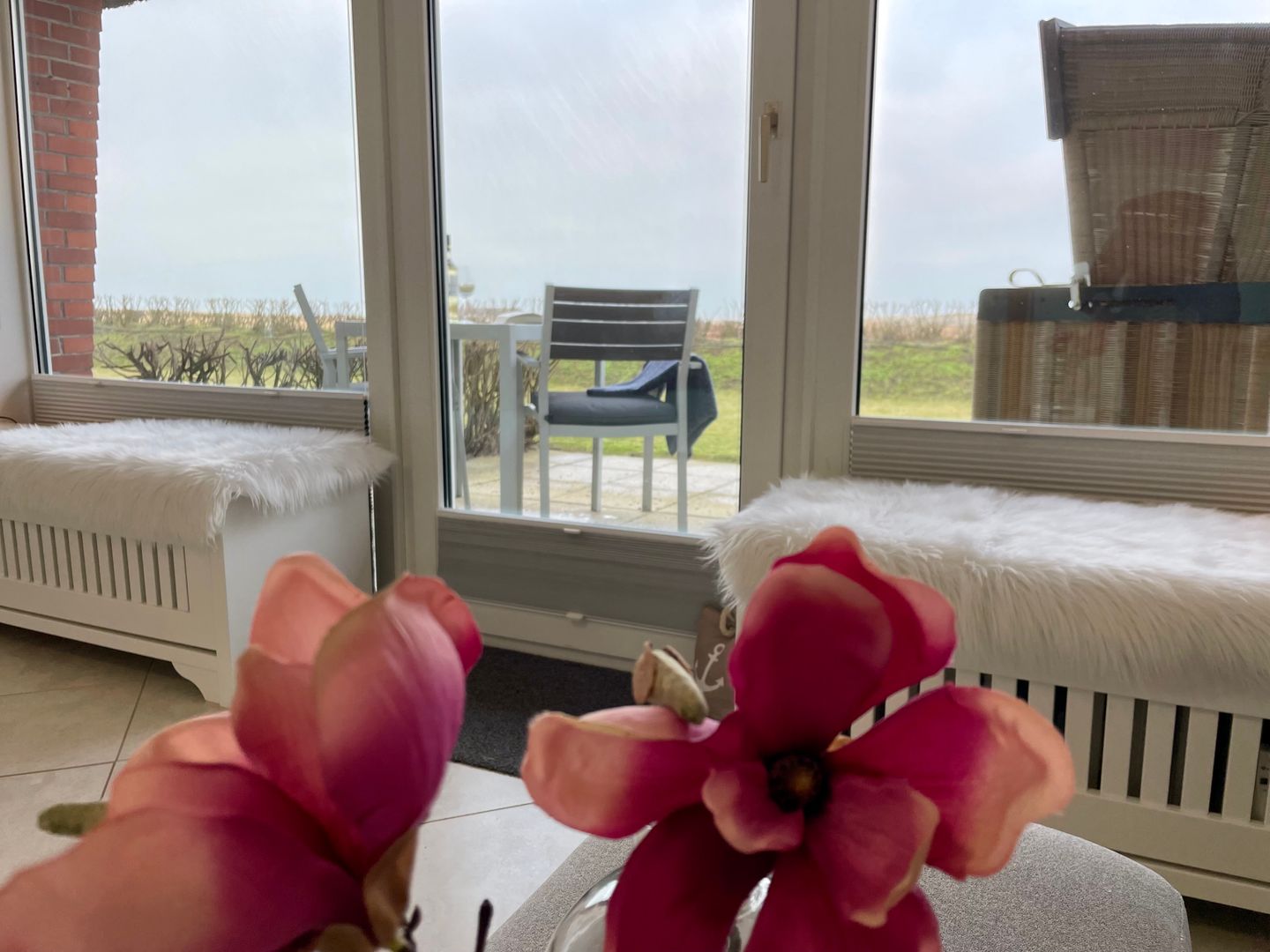 Haus Kampbarg Suite 2-Meer-Blick Kampen - Wohnzimmer