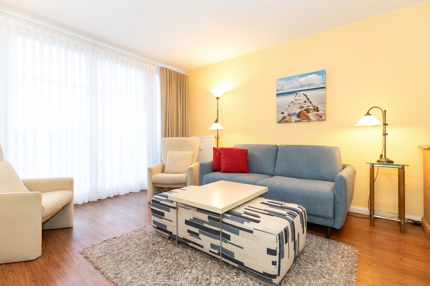 Meeresblick Meeresblick 205 Kühlungsborn - Wohn-Essbereich mit Couch