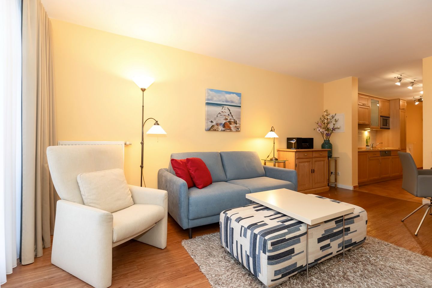 Meeresblick Meeresblick 205 Kühlungsborn - Wohn-Essbereich mit Couch