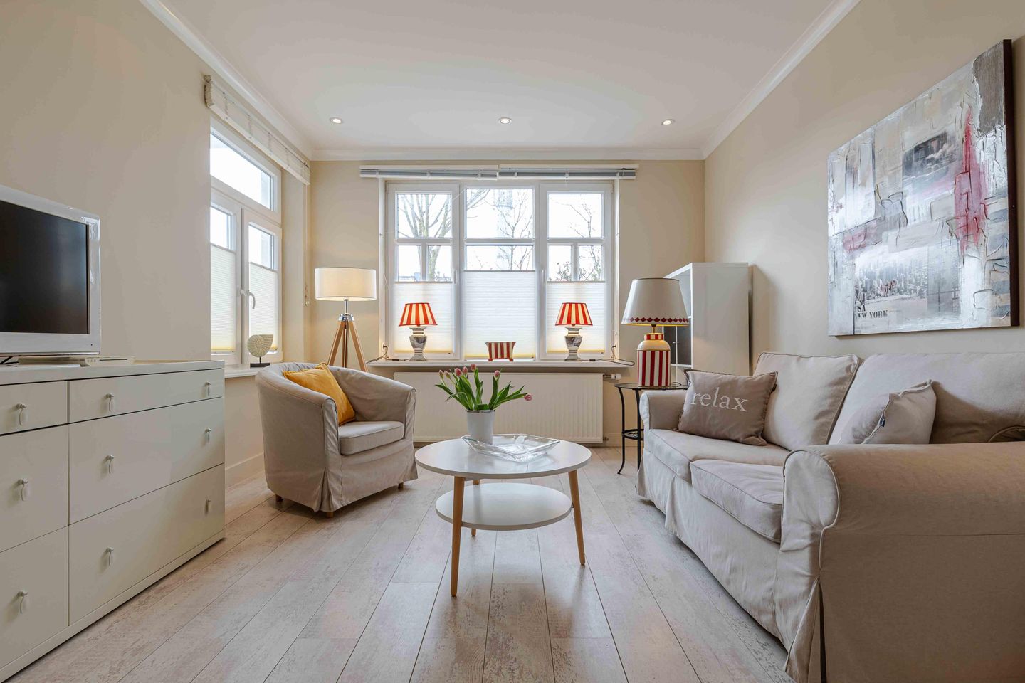 Villa Frische Brise 2 Seepferdchen Westerland - Wohnzimmer