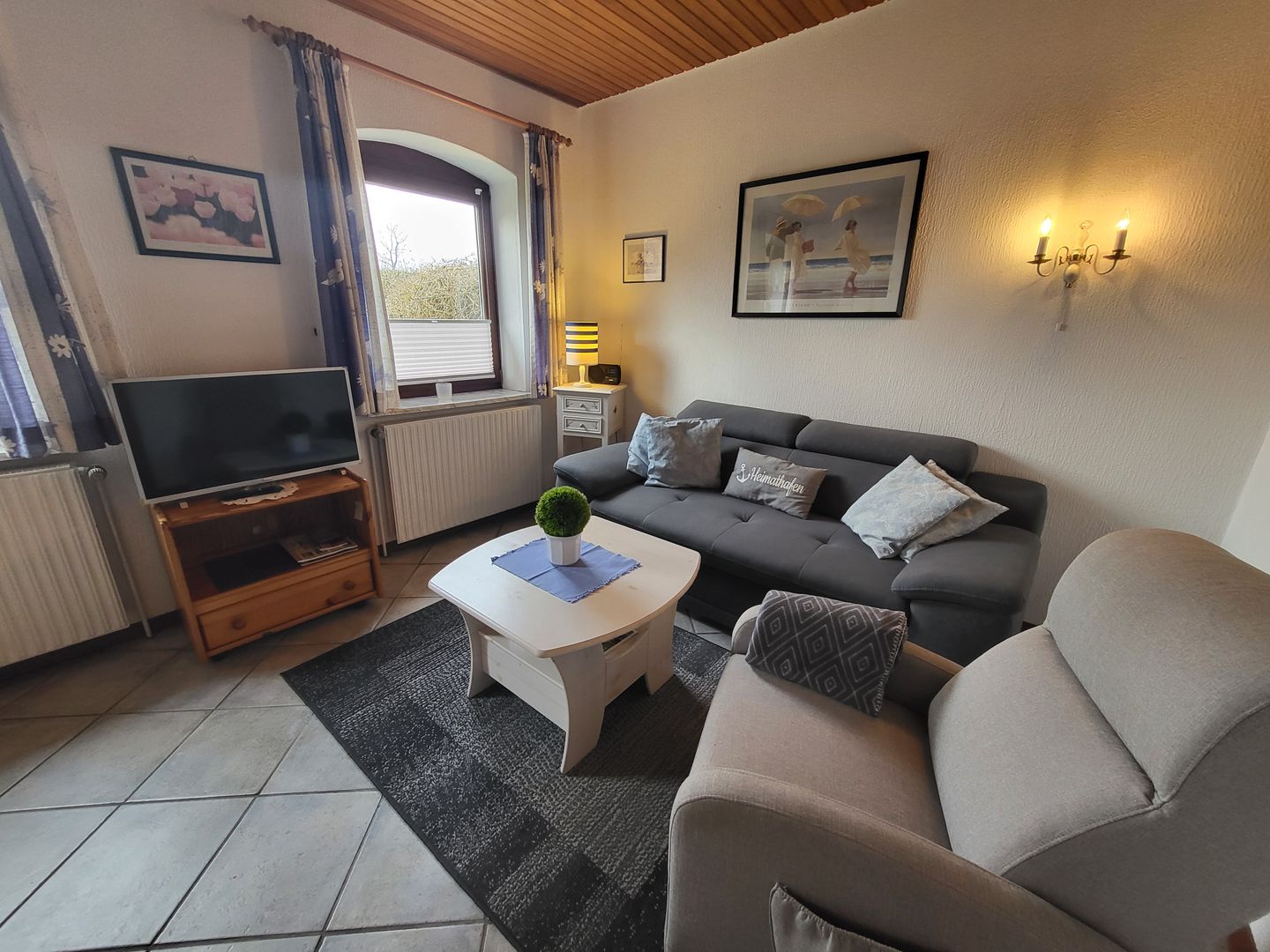 Haus Dorfschmiede Whg. Seehund Alkersum - Wohnzimmer