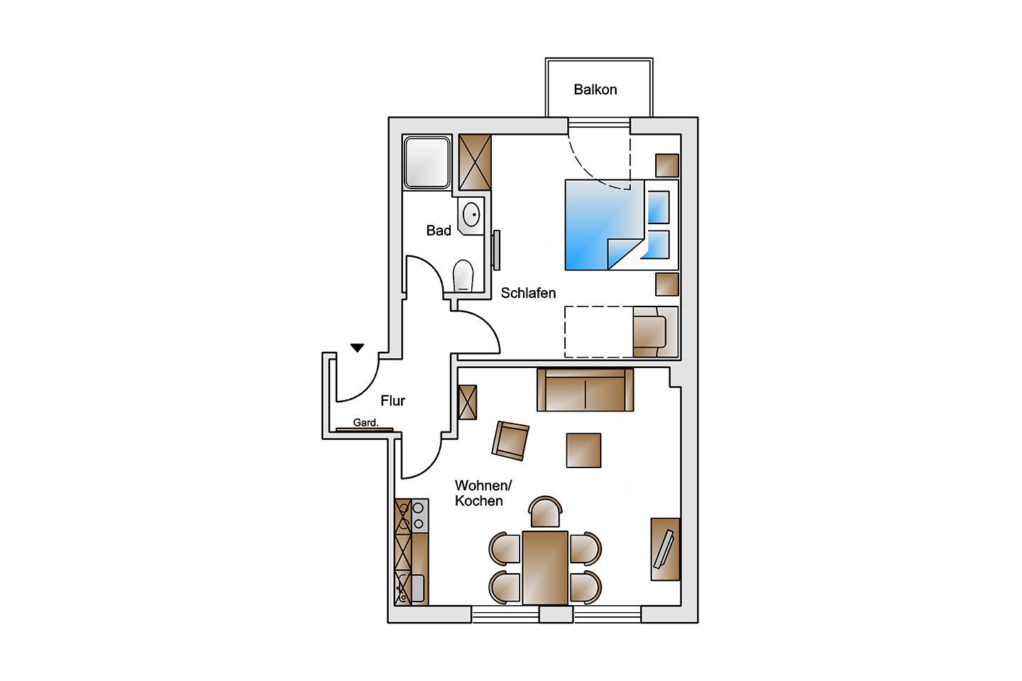 Haus Christine Wohnung 6 Nordlicht Norderney - Grundriss