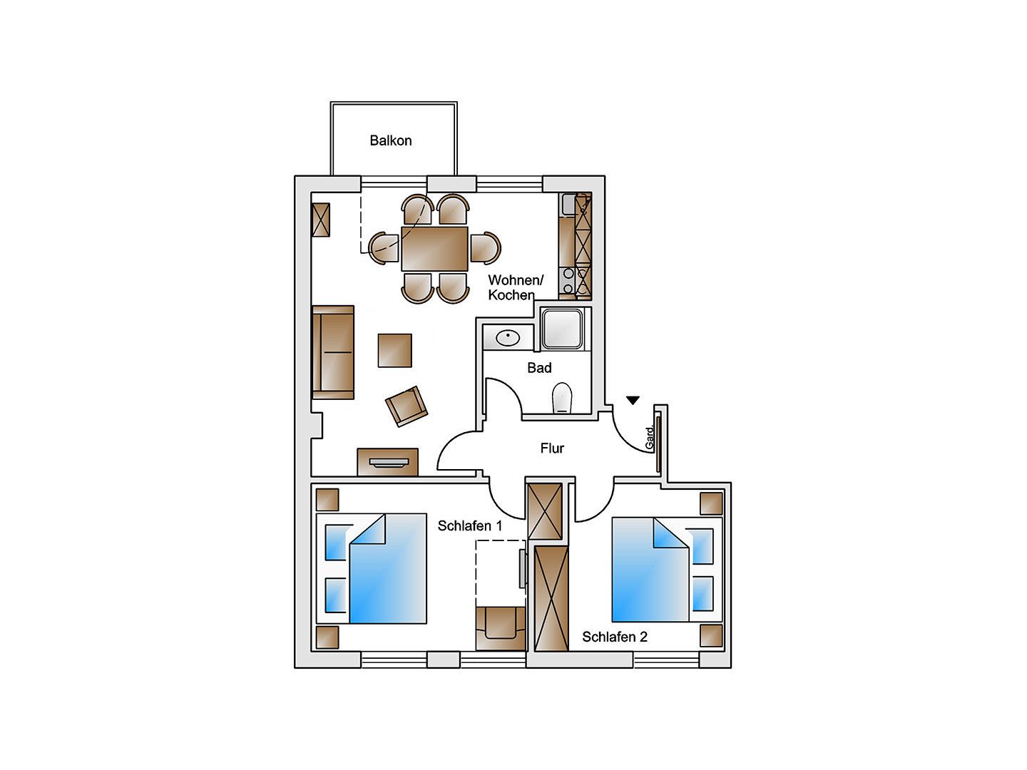  Haus Christine Wohnung 2 Sanddüne Norderney - Grundriss