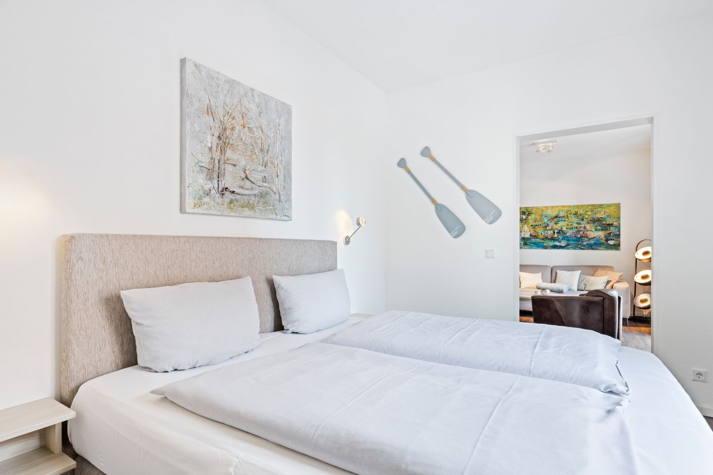 Ohlerich Speicher Ohlerich Speicher 1-06 Wismar - Schlafzimmer mit Doppelbett