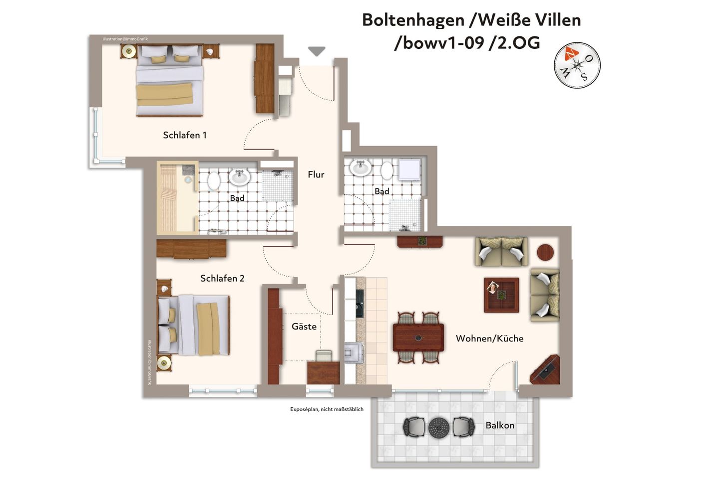 Weiße Villen Weiße Villen 1-09 Boltenhagen - Grundriss