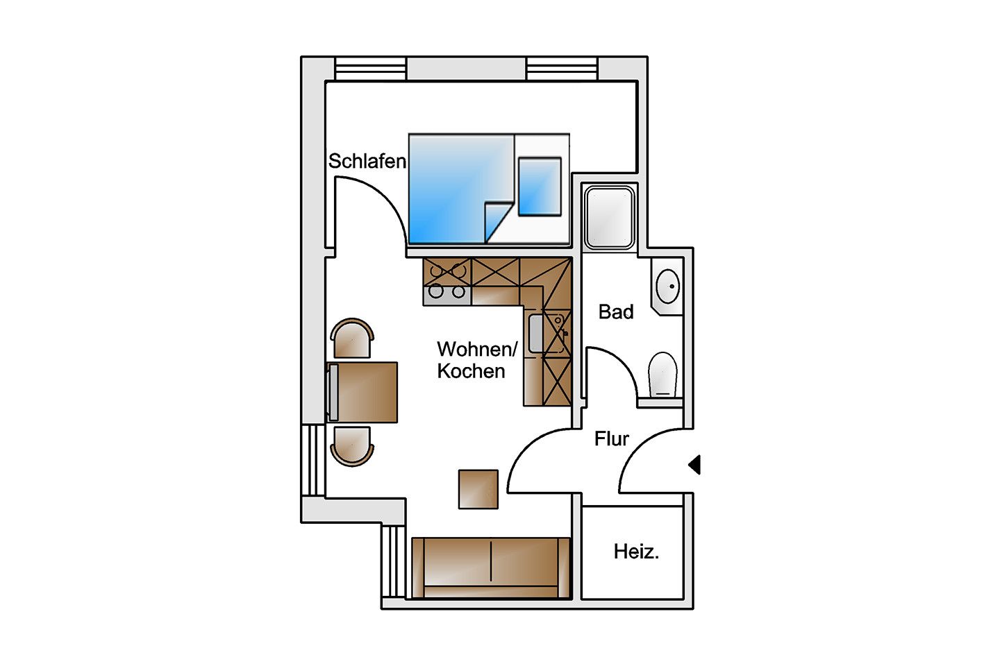Haus Christine Wohnung 10 Kajüte Norderney - Grundriss