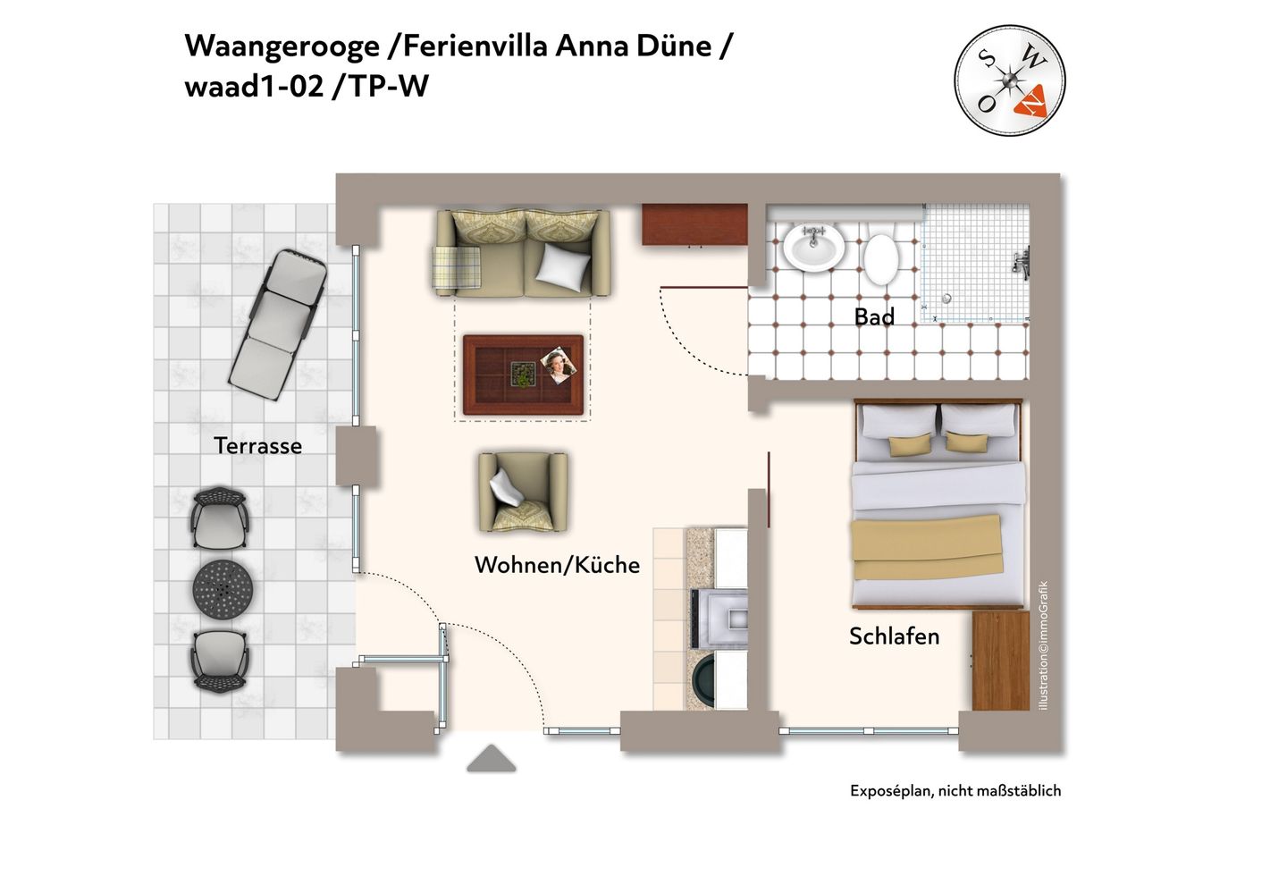 Ferienvillen Anna Düne Ferienvillen Anna Düne 1-02 Wangerooge - Grundriss