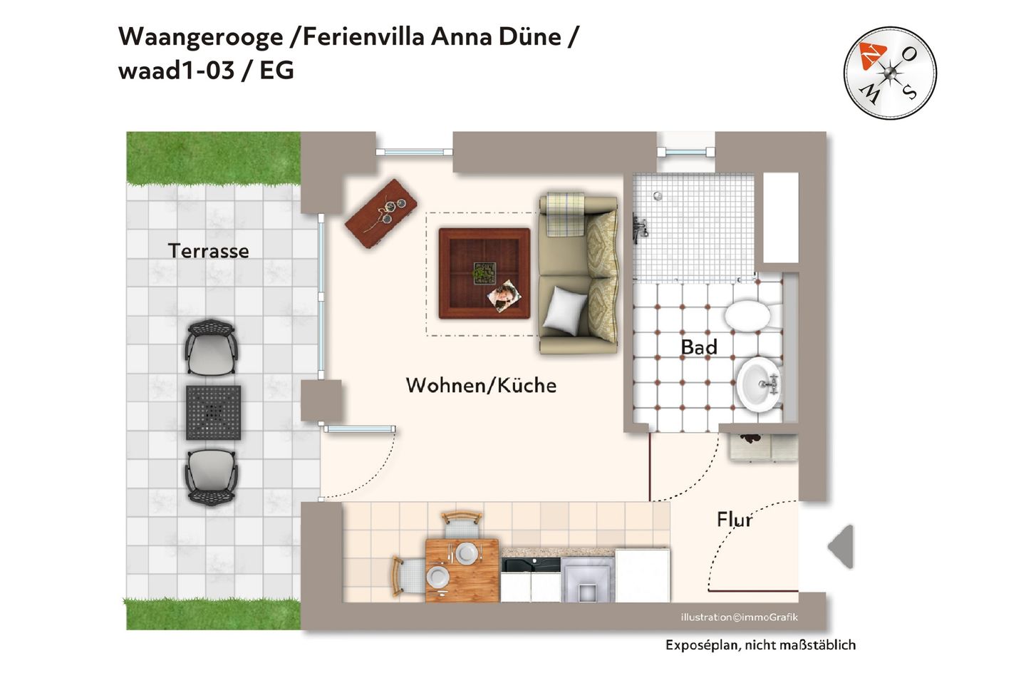 Ferienvillen Anna Düne Ferienvillen Anna Düne 1-03 Wangerooge - Grundriss