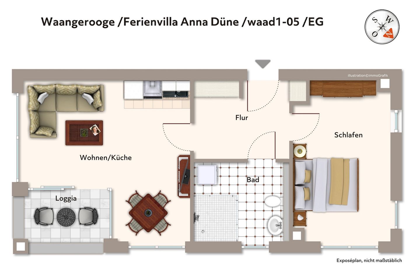 Ferienvillen Anna Düne Ferienvillen Anna Düne 1-05 Wangerooge - Grundriss