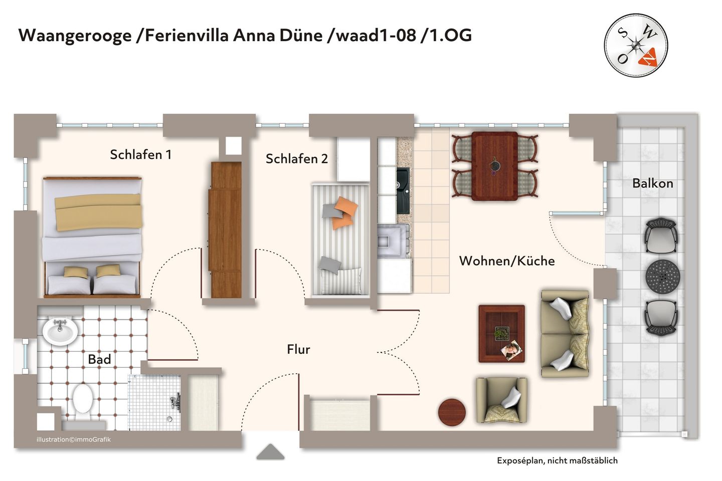 Ferienvillen Anna Düne Ferienvillen Anna Düne 1-08 Wangerooge - Grundriss