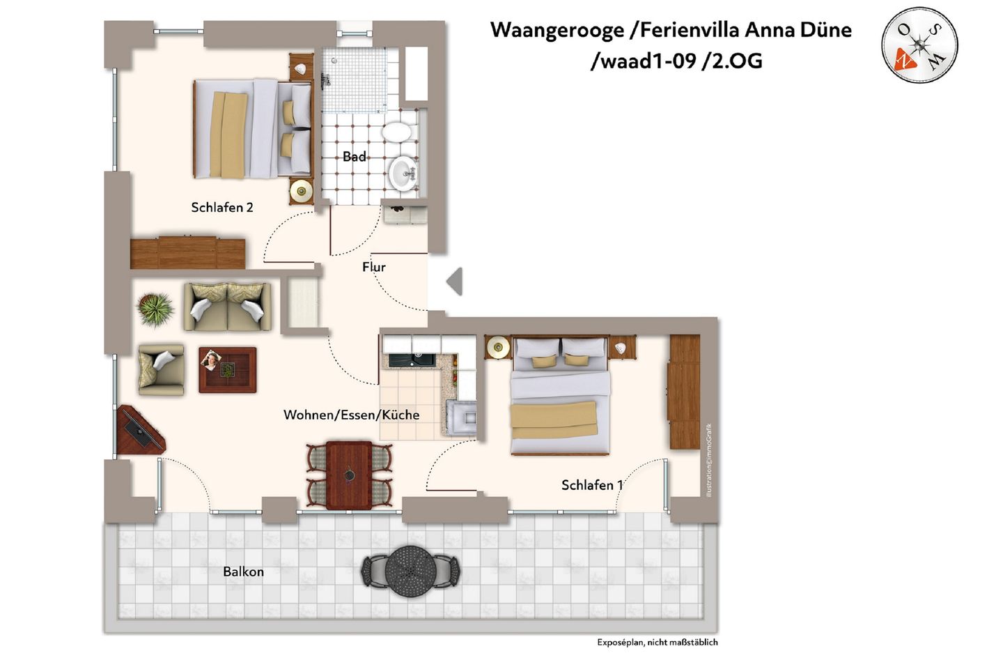Ferienvillen Anna Düne Ferienvillen Anna Düne 1-09 Wangerooge - Grundriss