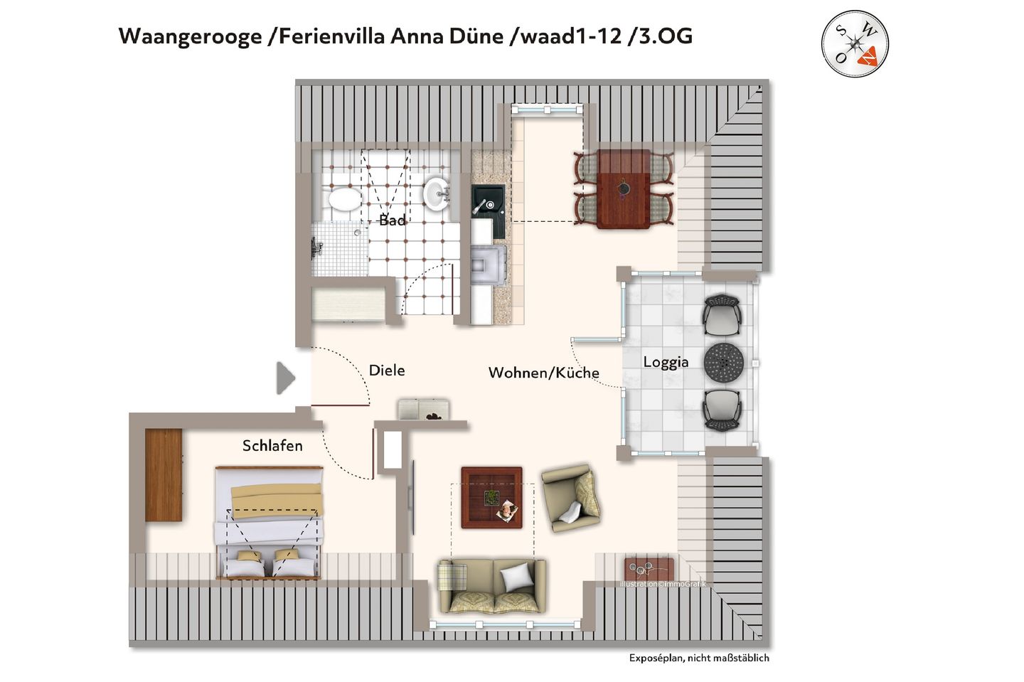 Ferienvillen Anna Düne Ferienvillen Anna Düne 1-12 Wangerooge - Grundriss