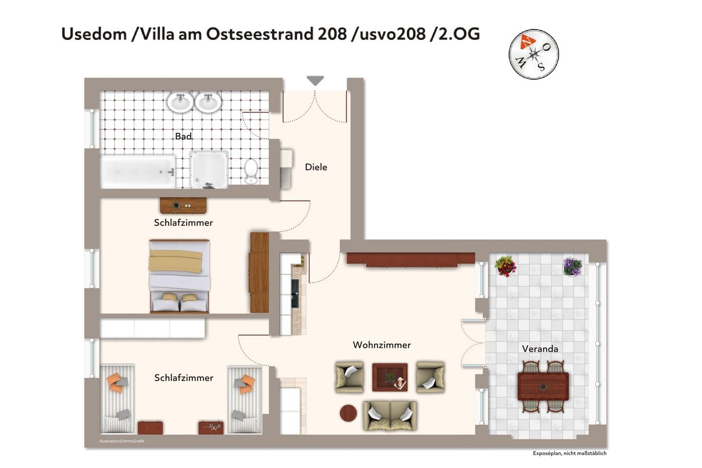 Villa am Ostseestrand Villa am Ostseestrand 208 Usedom - Grundriss