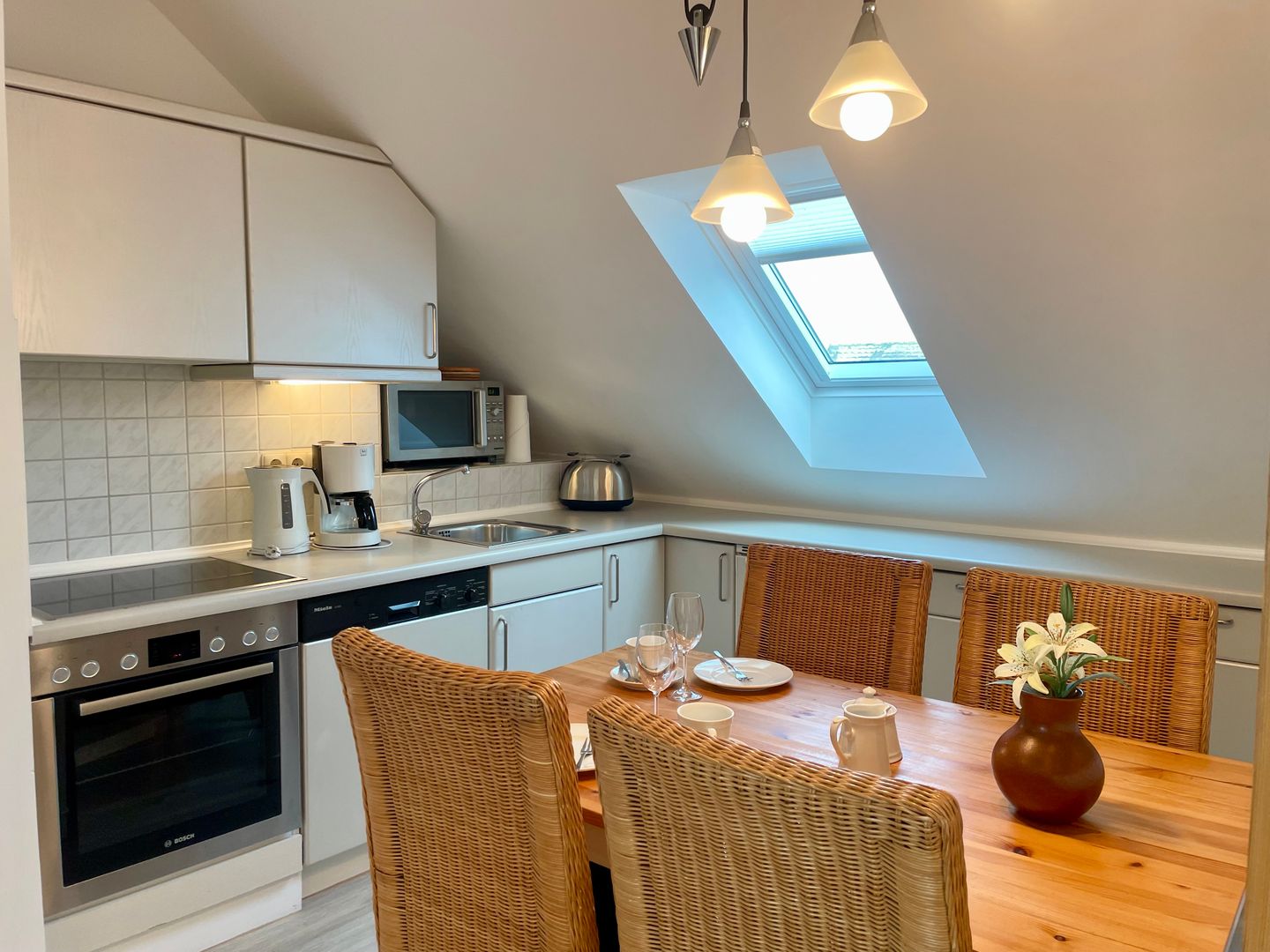 Haus an den Wiesen Seepferdchen Tinnum - Küche / Küchenzeile