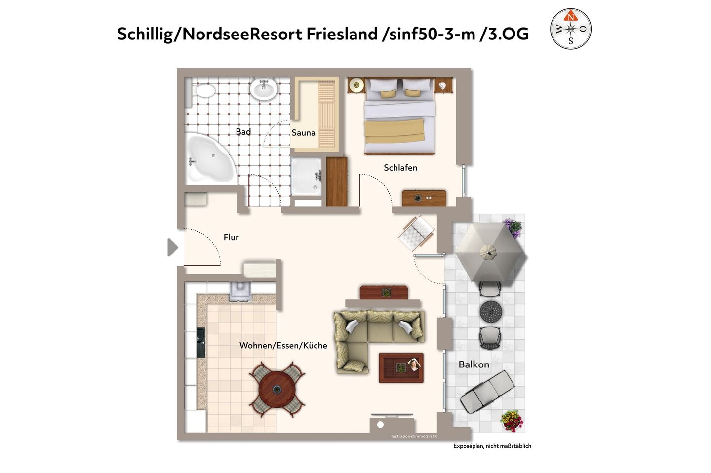 NordseeResort Friesland Nordseeresort Friesland 50-3-m Schillig - Grundriss