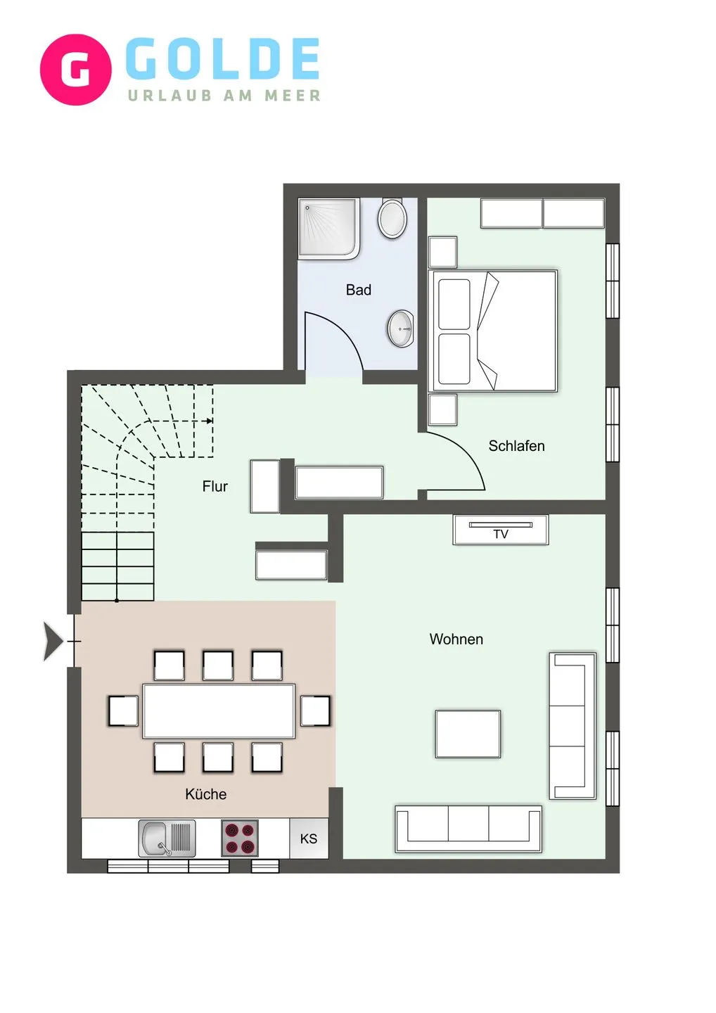 Haubarg Ossenhoff Haubarg Ossenhoff Appartement Gesindestuv SPO Umland - Grundriss