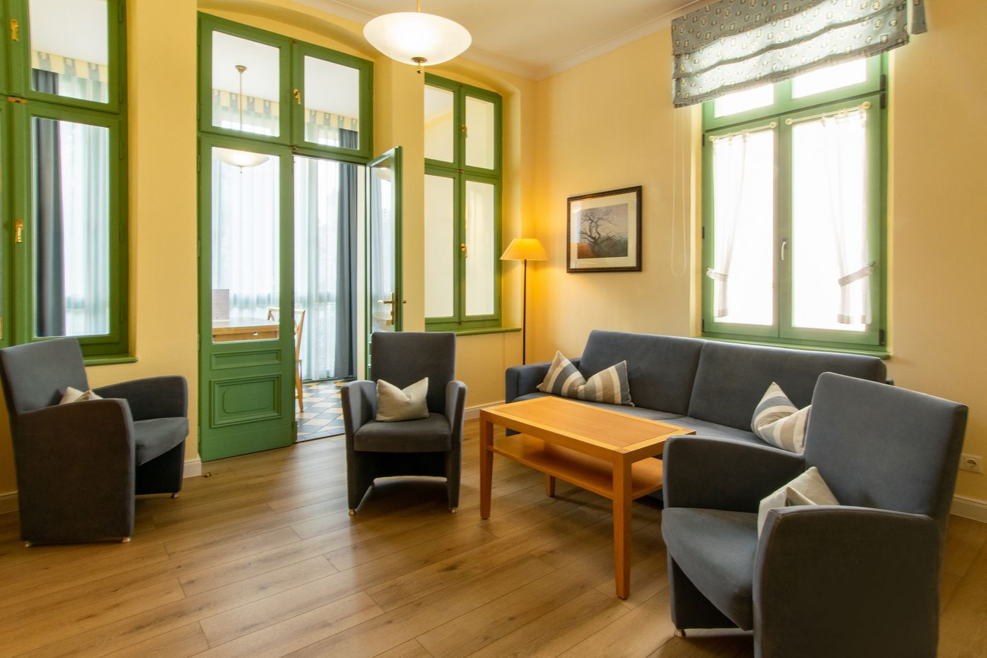 Villa am Ostseestrand Villa am Ostseestrand 208 Usedom - Wohn-Essbereich mit Couch