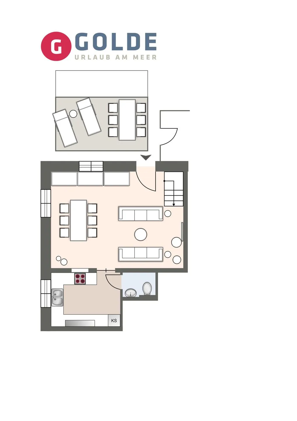 Alte Schule Westerhever Wasserkoog SPO Umland - Grundriss