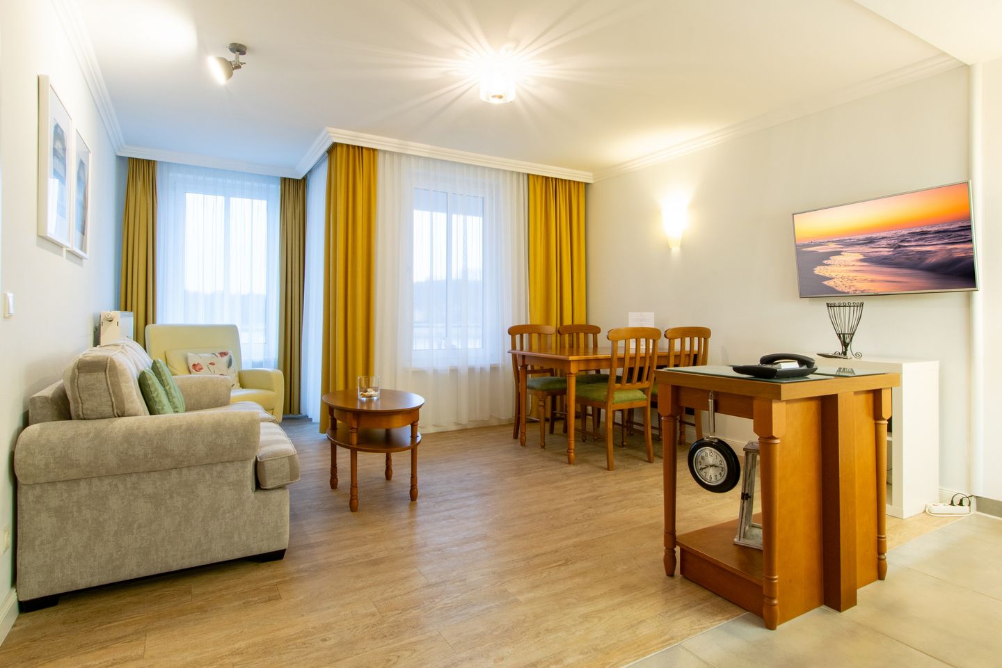 Seehof Seehof 111 Usedom - Wohn-Essbereich mit Couch