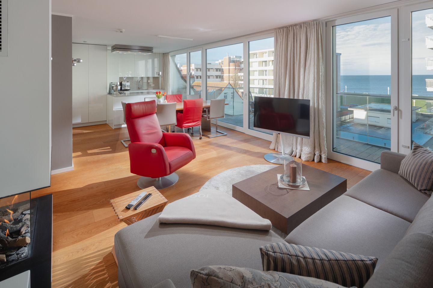  Meerblick-Penthouse "Sonnenseite" in der Villa van Halem Norderney - die insellotsen Norderney / Sonnenseite - Wohnzimmer