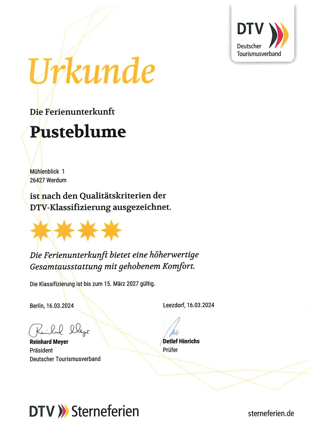 Haus am Brunnen Mühlenblick 1 Wohnung Pusteblume Werdum - 