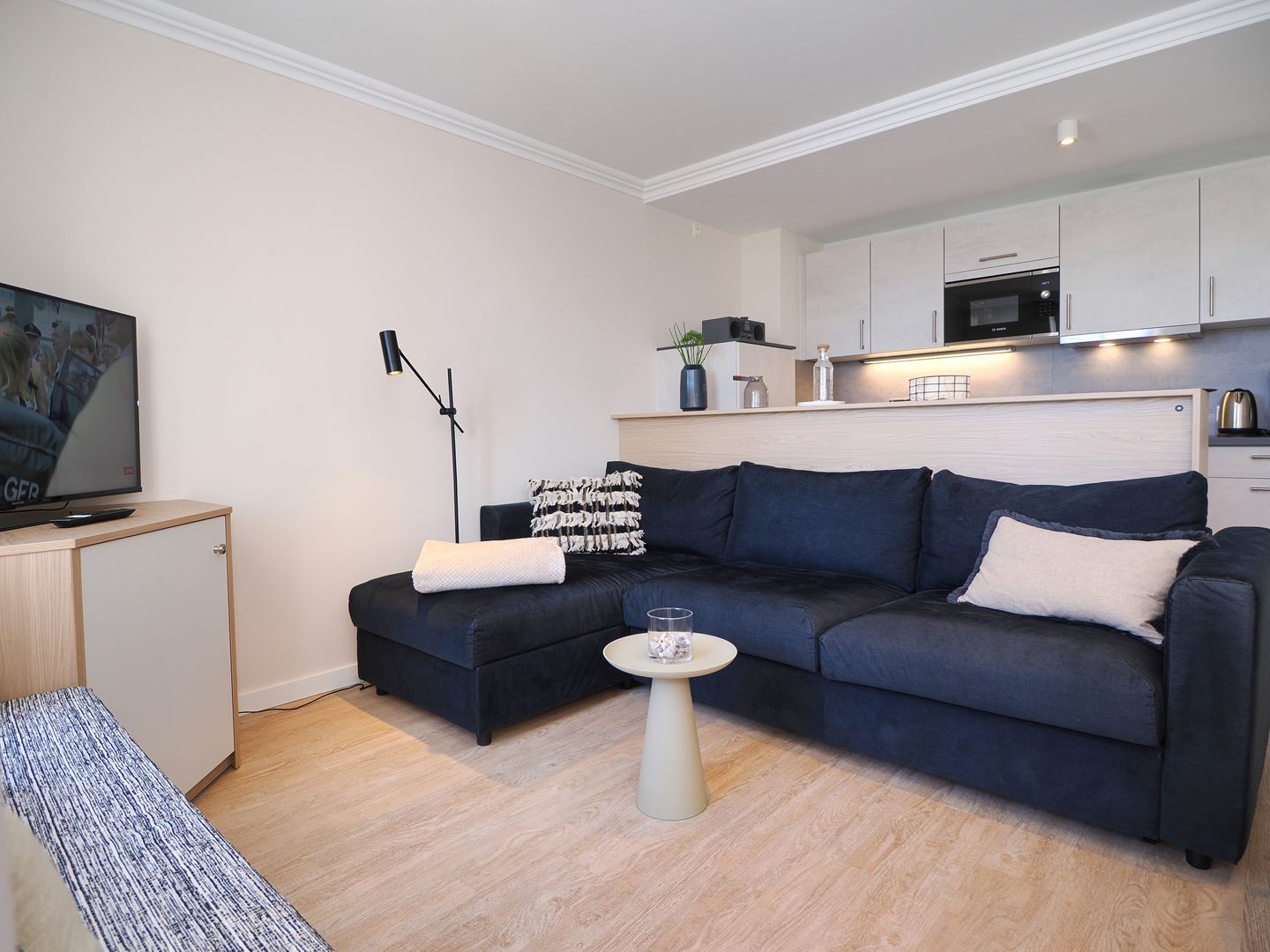 Seehof Seehof 121 Usedom - Wohnbereich mit Schlafsofa und TV