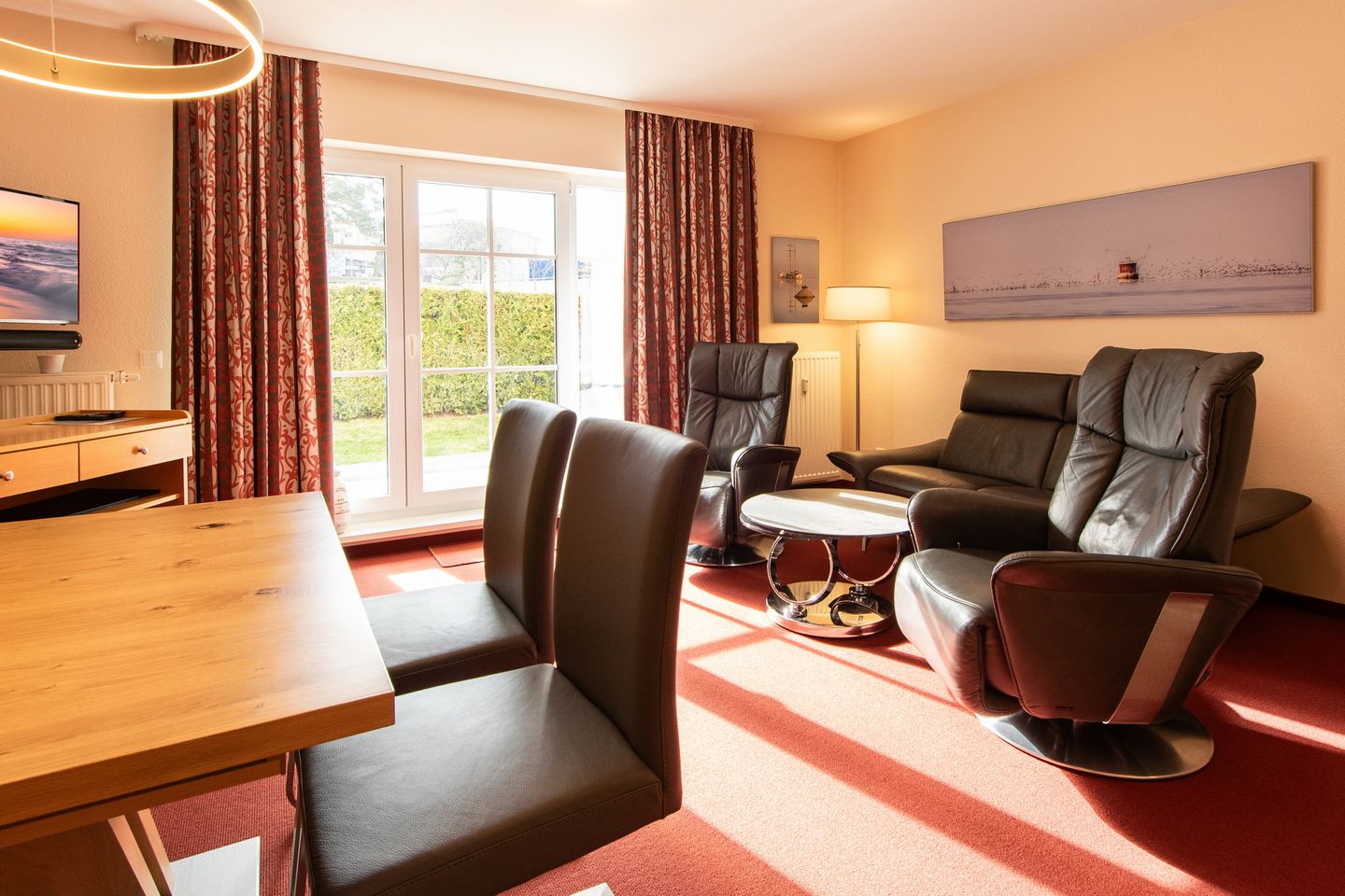 Inselstrand Inselstrand 102 Usedom - Wohn-Essbereich mit Couch