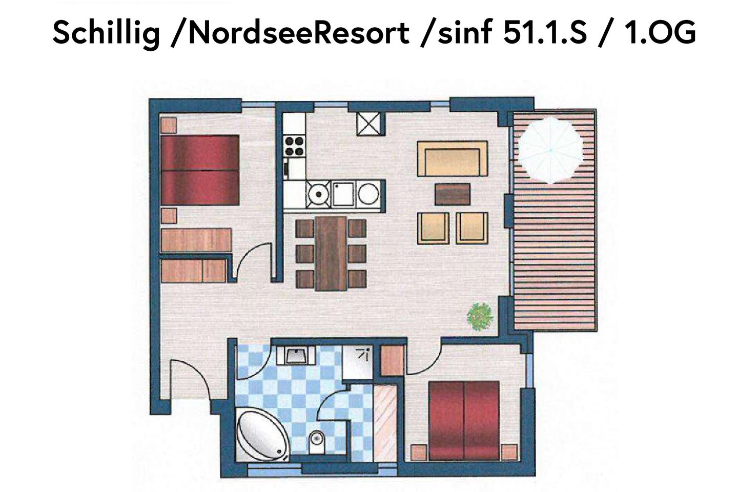 NordseeResort Friesland NordseeResort Friesland 51-1-S Schillig - Grundriss