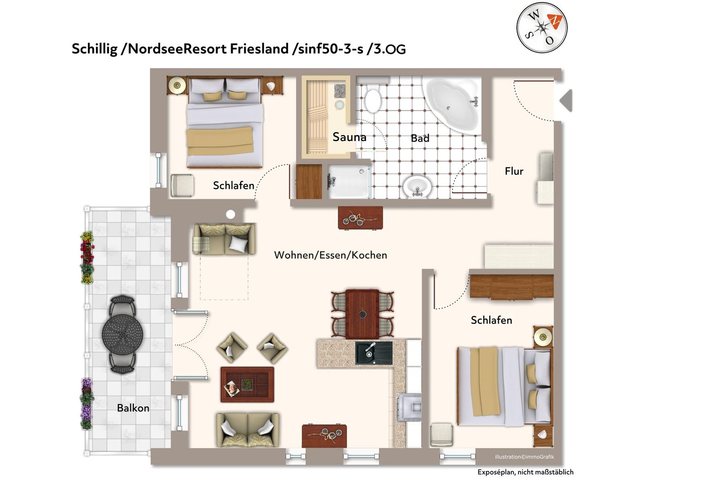 NordseeResort Friesland Nordseeresort Friesland 50-3-s Schillig - Grundriss