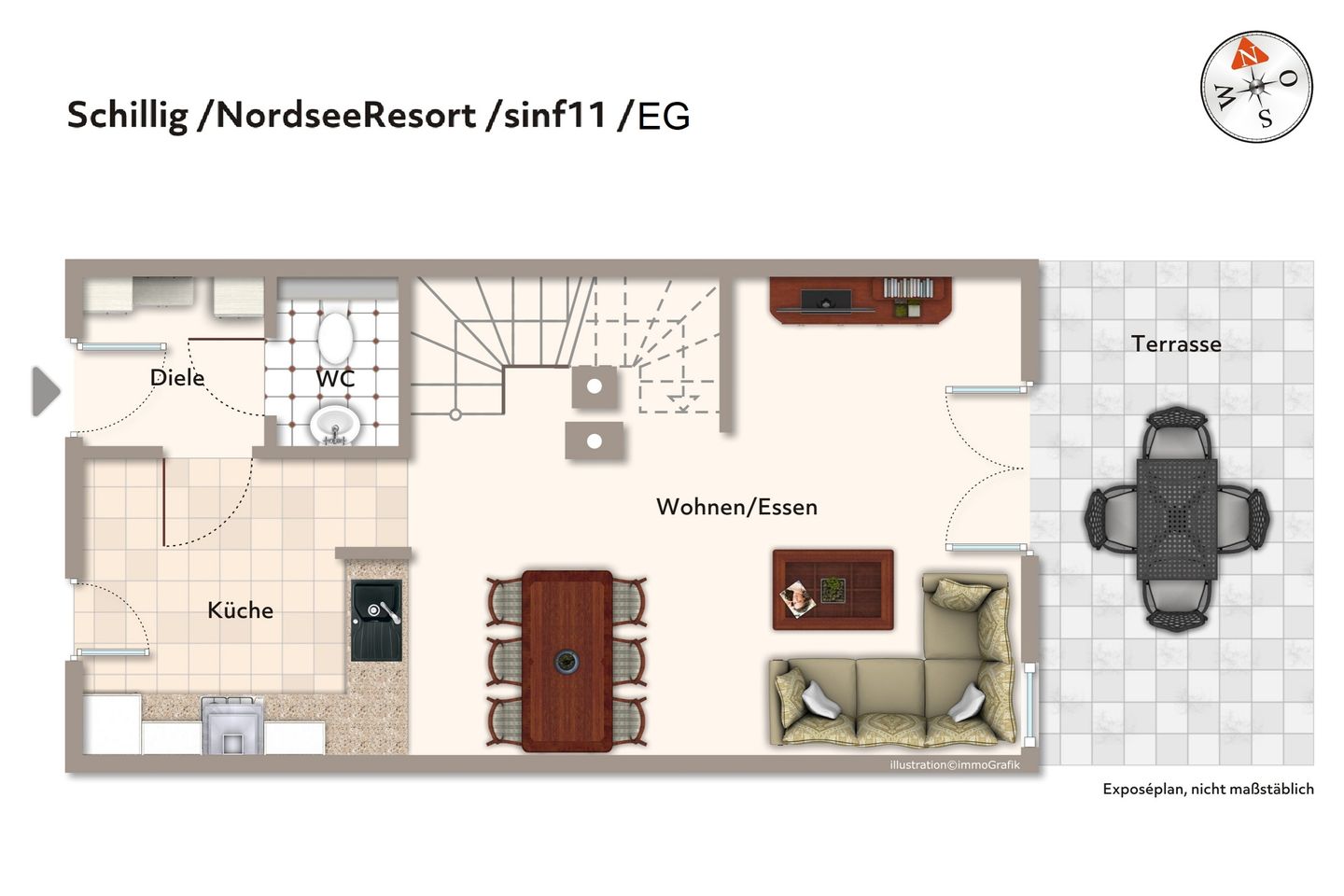 NordseeResort Friesland Ferienhäuser NordseeResort Friesland 11 Schillig - Grundriss