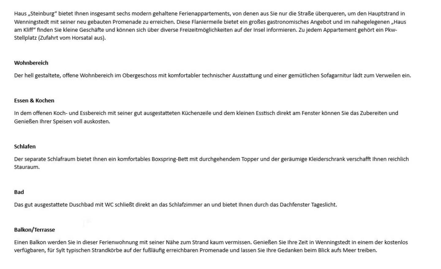 Steinburg  - Dünenstr. 6, App. 3 Wenningstedt - Wohnzimmer