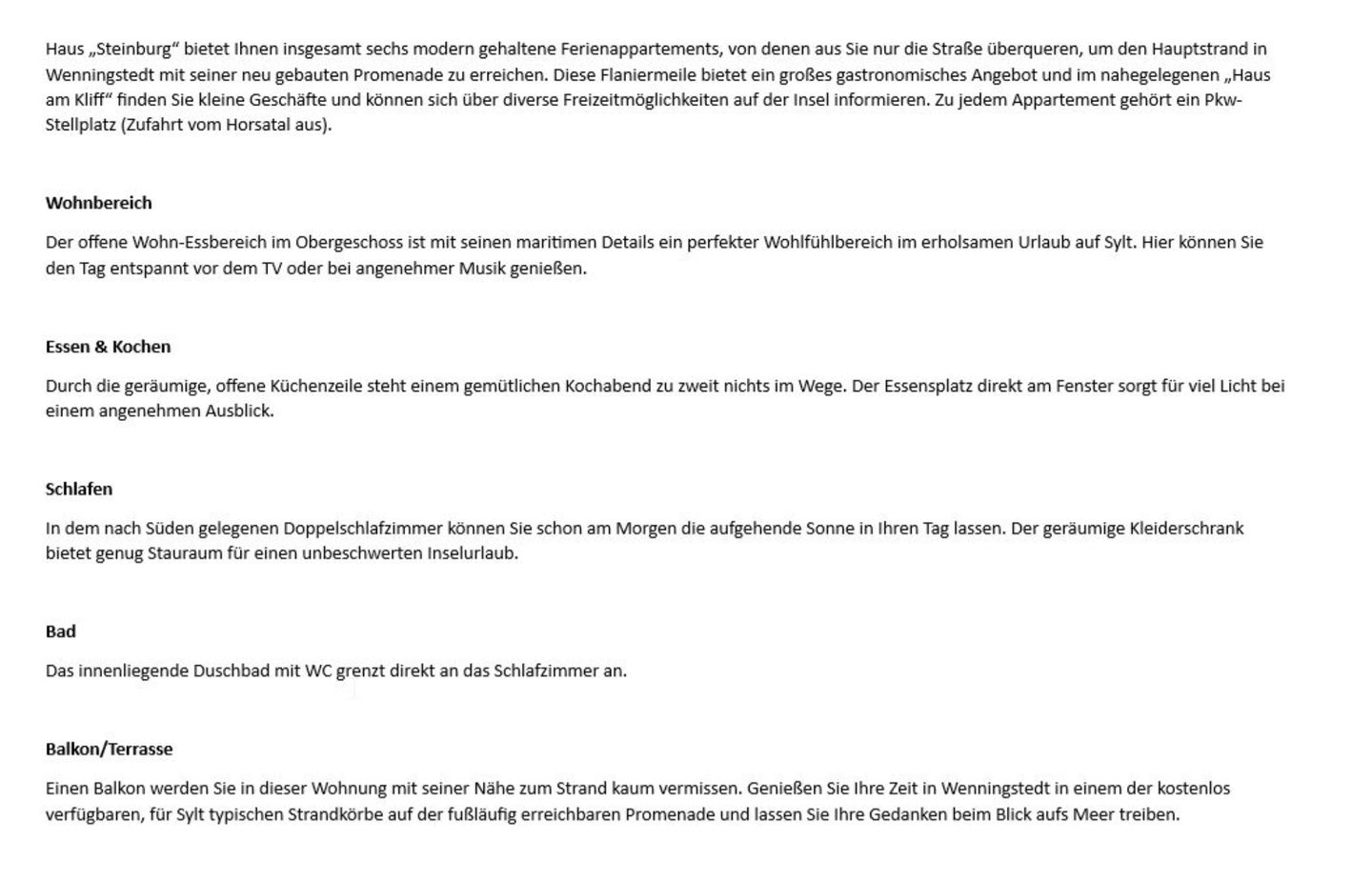  Steinburg   - Dünenstr. 6, App. 4 Wenningstedt - Wohnzimmer