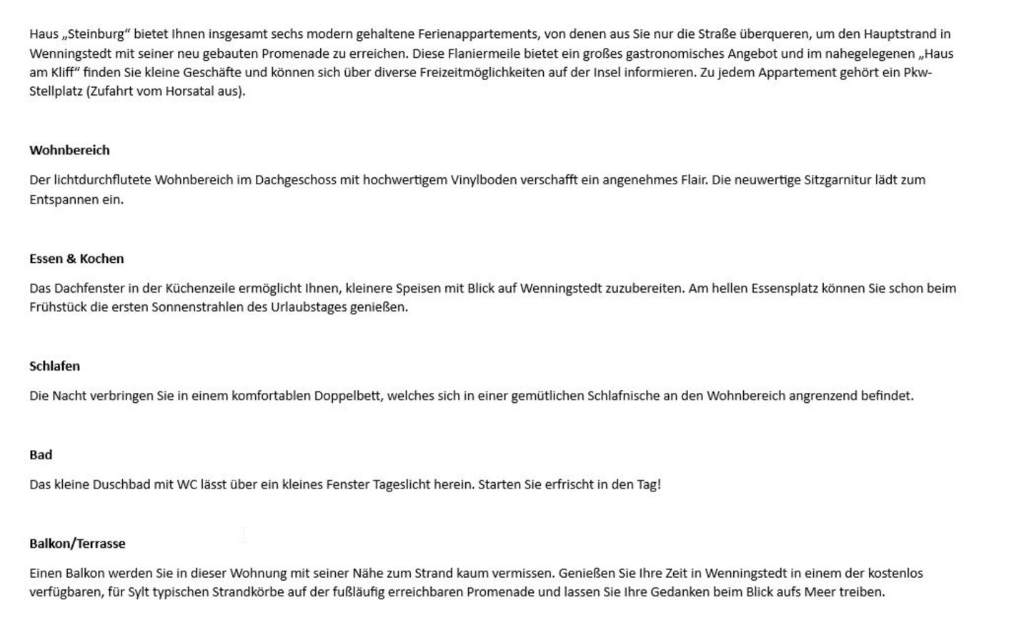  Steinburg   - Dünenstr. 6, App. 6 Wenningstedt - Wohnzimmer