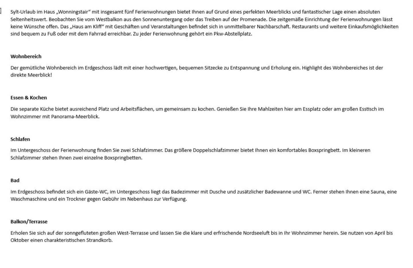 Wonningstair, - Dünenstr. 19, App. 1 Wenningstedt - Wohnzimmer