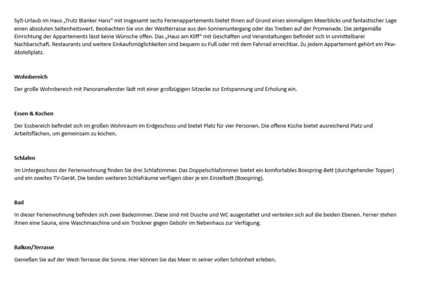 Trutz blanker Hans  - Dünenstr. 19, App. 7 Wenningstedt - Wohnzimmer