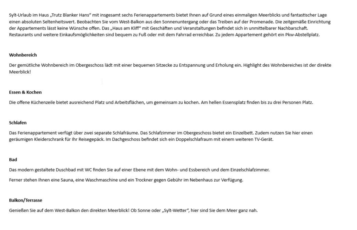 Trutz blanker Hans  - Dünenstr. 19, App. 8 Wenningstedt - Wohnzimmer