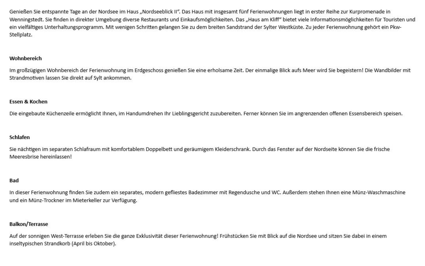 Nordseeblick II  - Dünenstr. 21, App. 1 Wenningstedt - Wohnzimmer