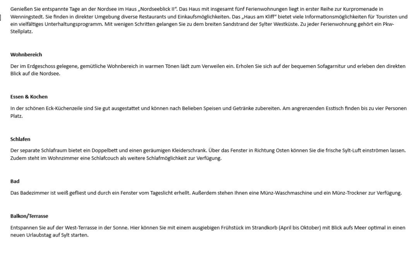 Nordseeblick II  - Dünenstr. 21, App. 2 Wenningstedt - Wohnzimmer