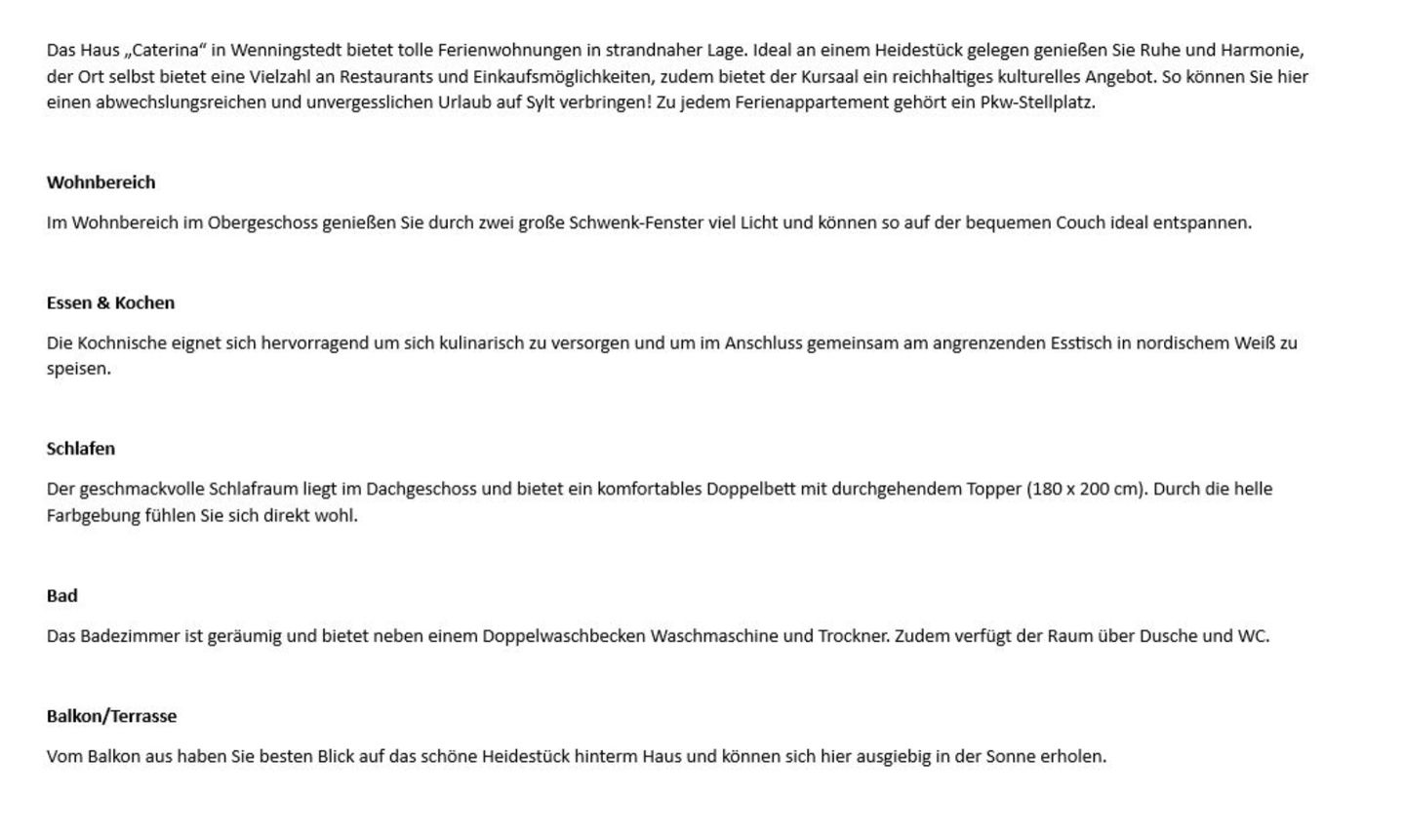  Caterina- Hochkamp 11, App. 14 Wenningstedt - Wohnzimmer