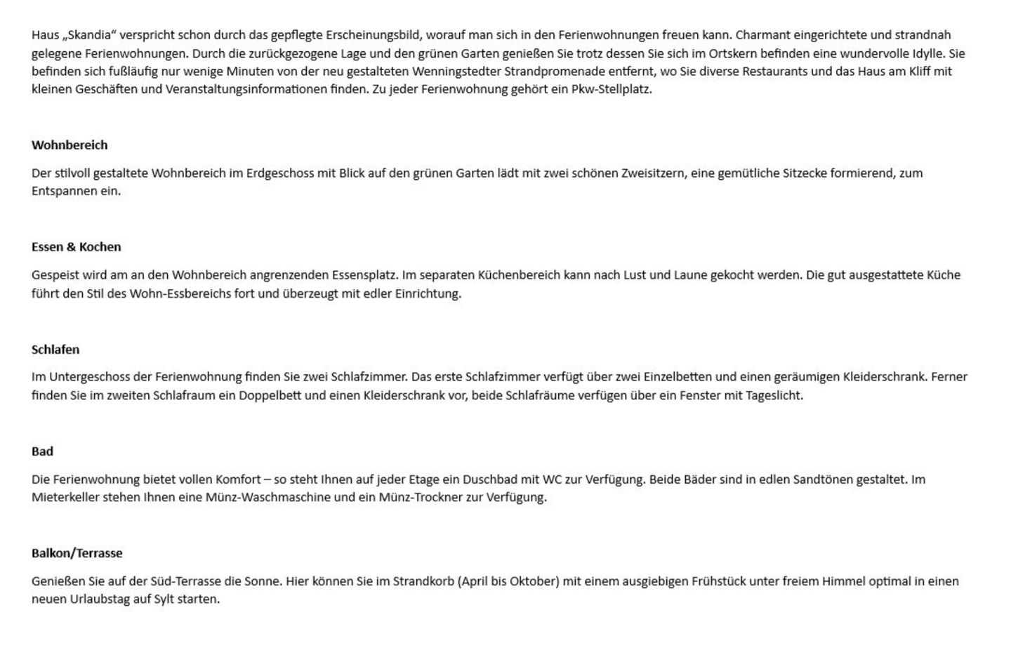 Skandia - Horsatal 9, App. 1 Wenningstedt - Wohnzimmer