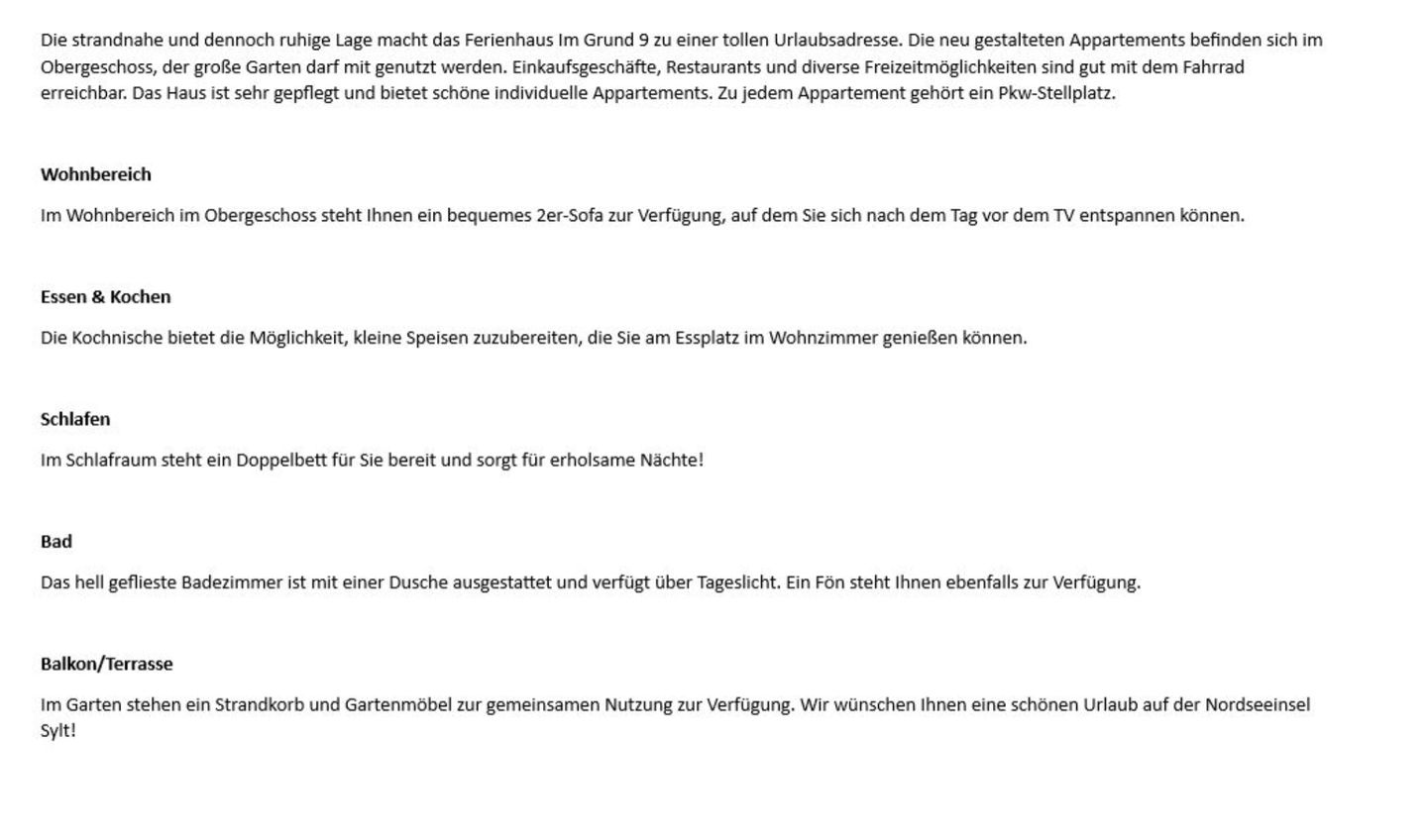  Im Grund 9 - App. 1 Wenningstedt - Wohnzimmer