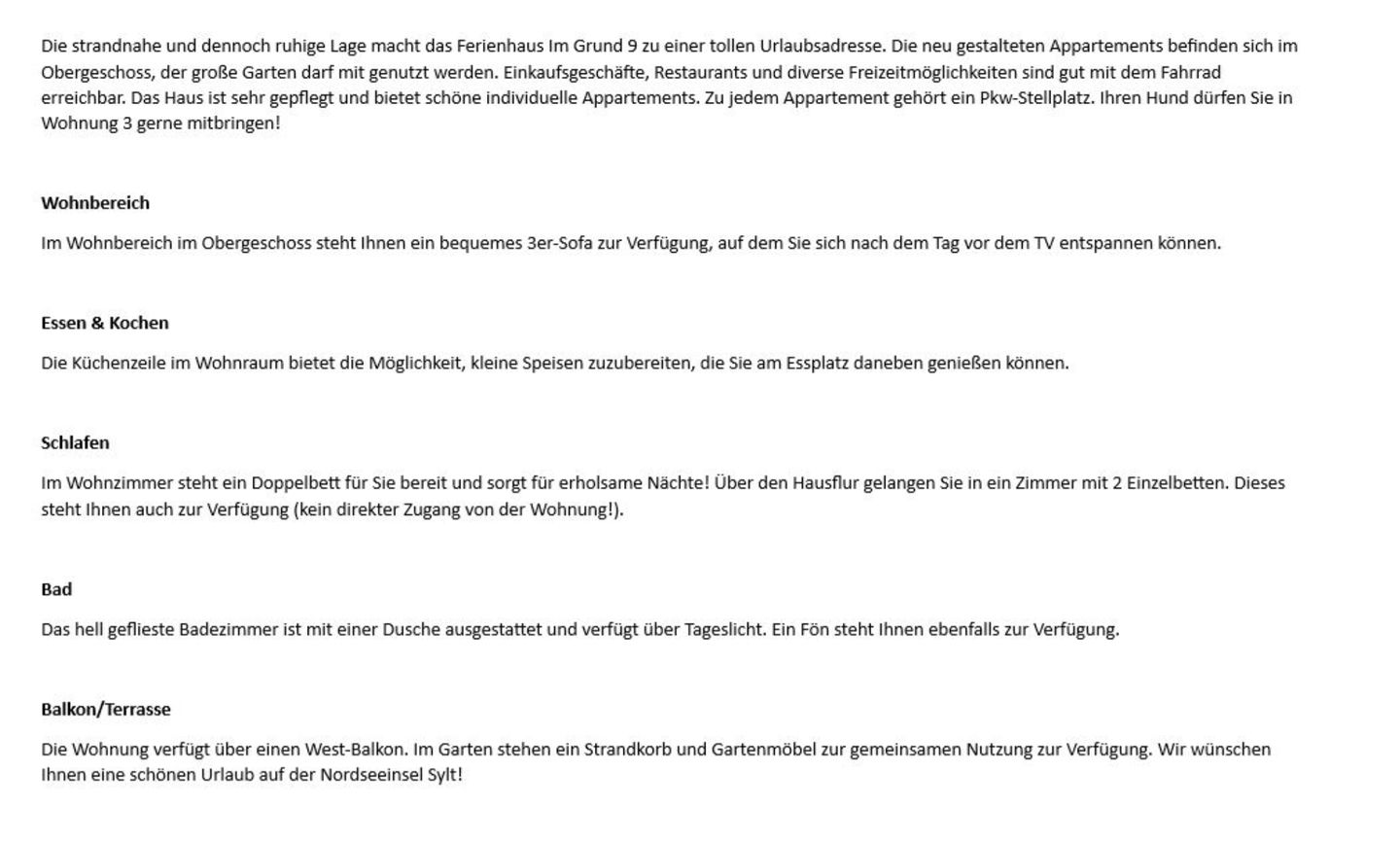 Im Grund 9 - App. 3 Wenningstedt - Wohnzimmer