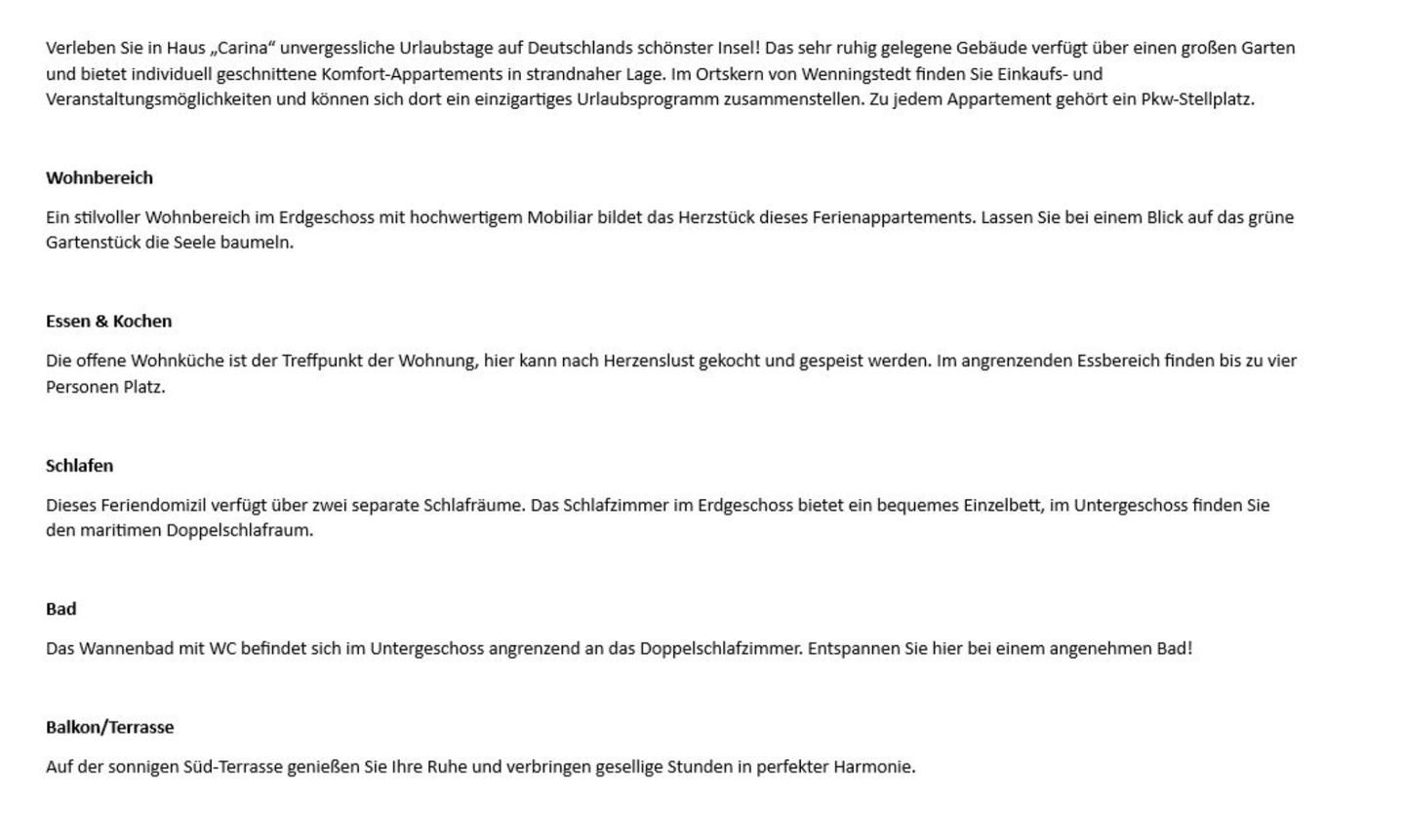 Carina  - Im Grund 19, App. 52 Wenningstedt - Wohnzimmer