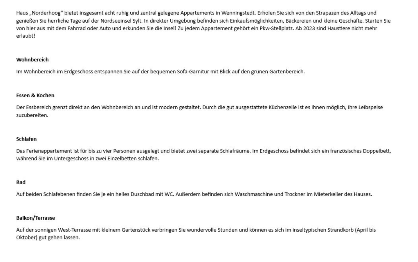 Norderhoog- Norder Wung 6, App. 4 Wenningstedt - Wohnzimmer