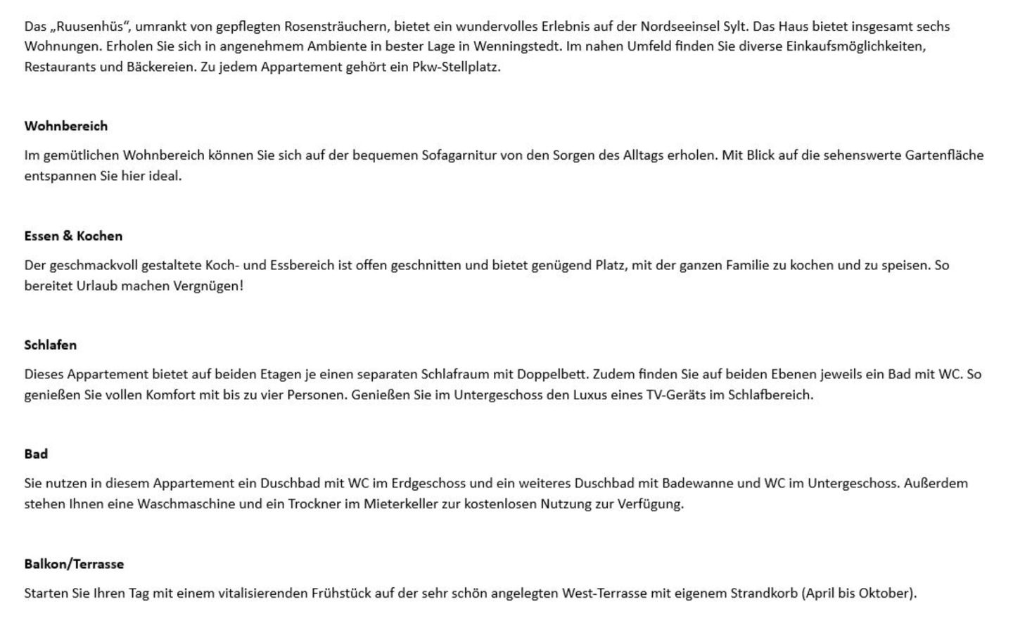 Ruusenhüs - Westerhörn 9, App. 2 Wenningstedt - Wohnzimmer